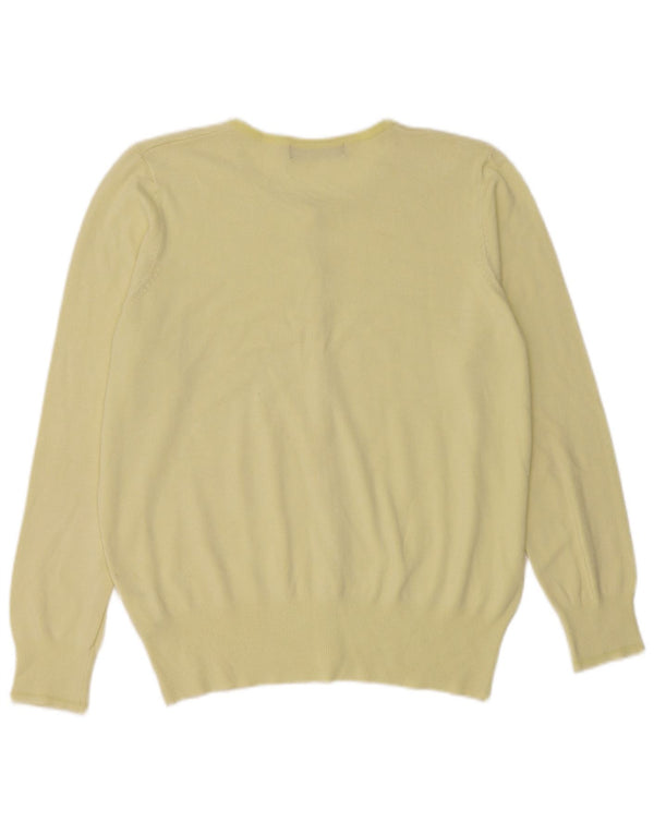 Suéter cardigã feminino Marks & Spencer Reino Unido 16 grande viscose amarela