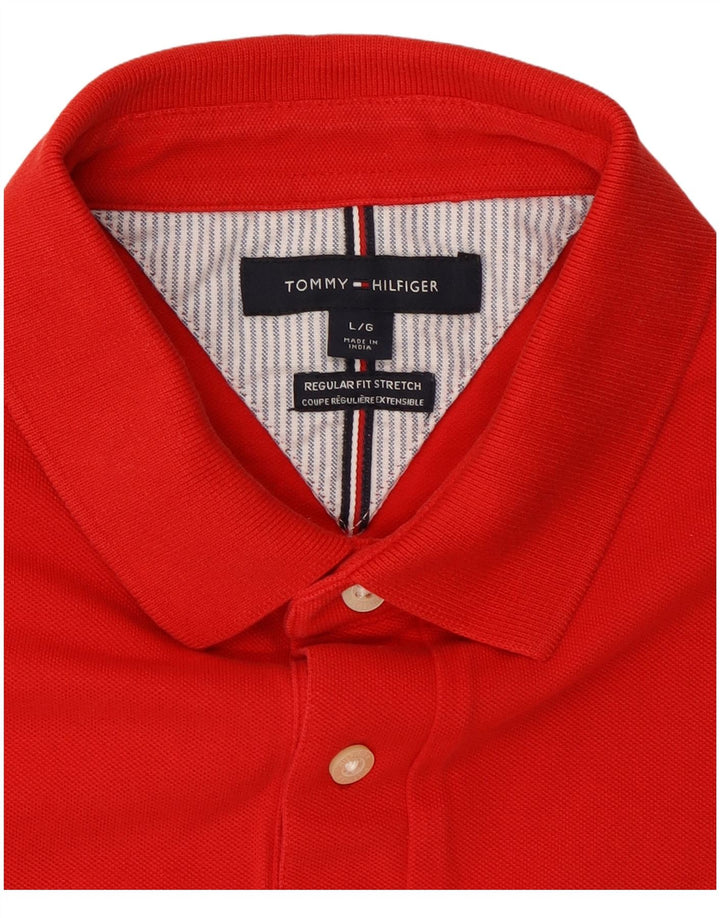 Camisa polo masculina Tommy Hilfiger Regular Fit grande algodão vermelho