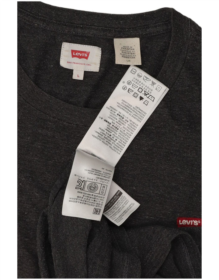 Camiseta masculina LEVI'S grande algodão manchado cinza