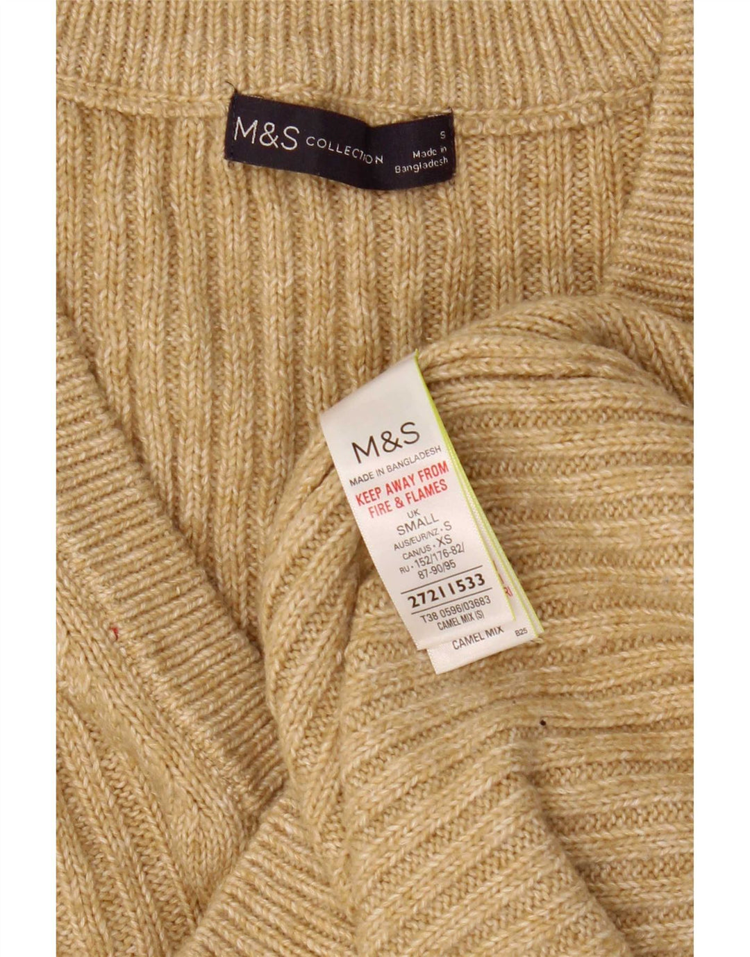Regata feminina Marks & Spencer com colete UK 10 algodão bege pequeno