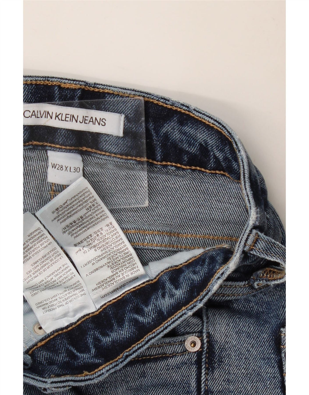 Calça jeans skinny feminina CALVIN KLEIN W28 L30 algodão azul