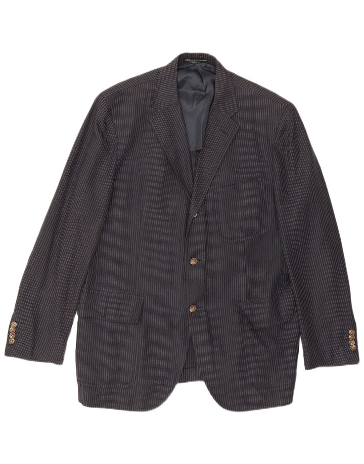 Jaqueta Blazer Masculina Polo Ralph Lauren IT 48 Riscas Azul Marinho Médio
