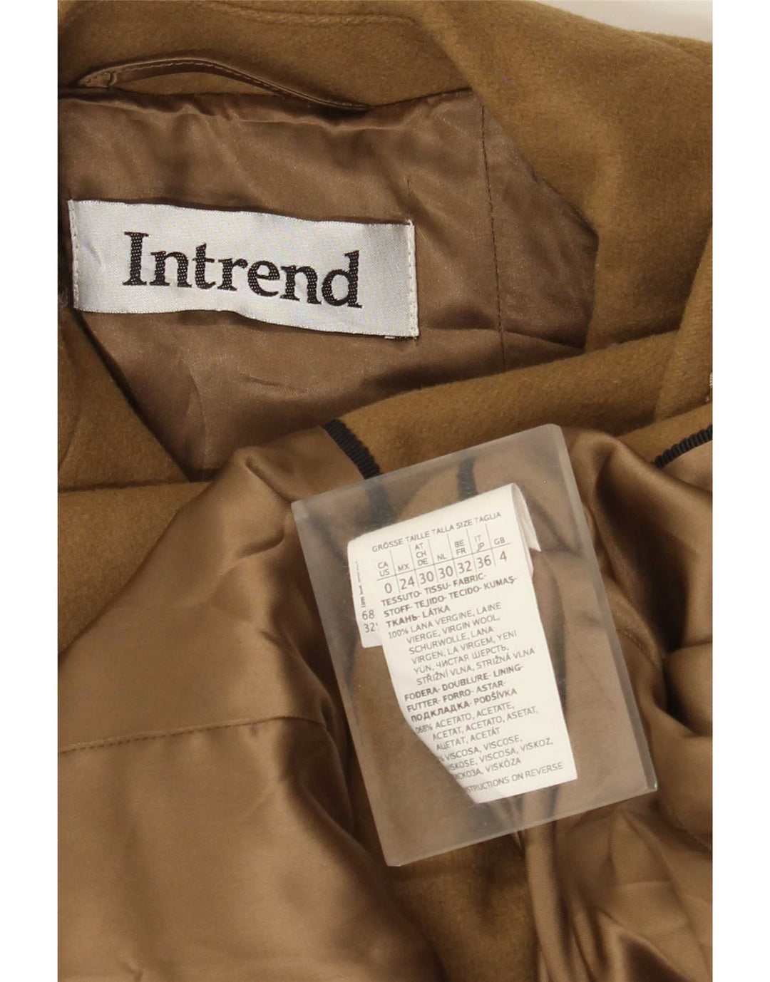 Sobretudo feminino Intrend UK 4 XS lã marrom