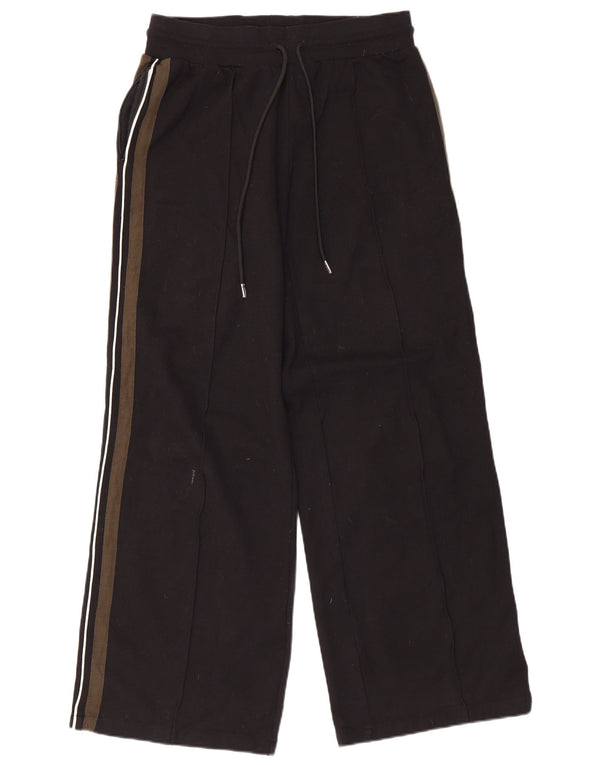 Calça de treino feminina Marks & Spencer Reino Unido 14 grande viscose listrada preta