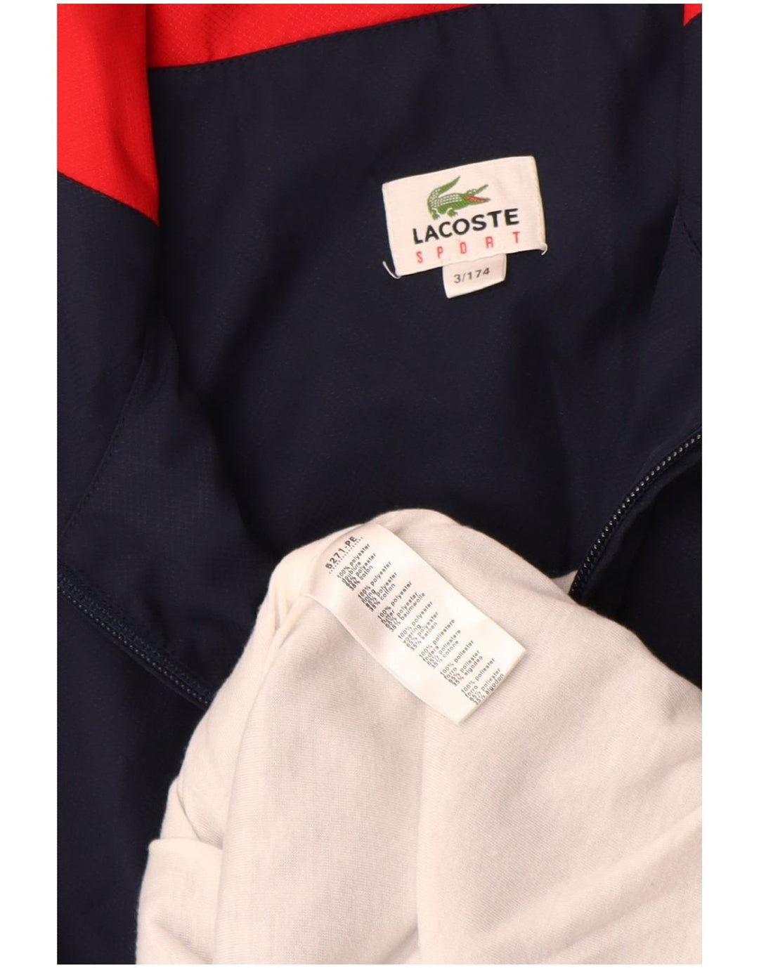 Lacoste Mens Tracksuit Top Jacket Tamanho 3 Pequeno Azul Marinho Colourblock
