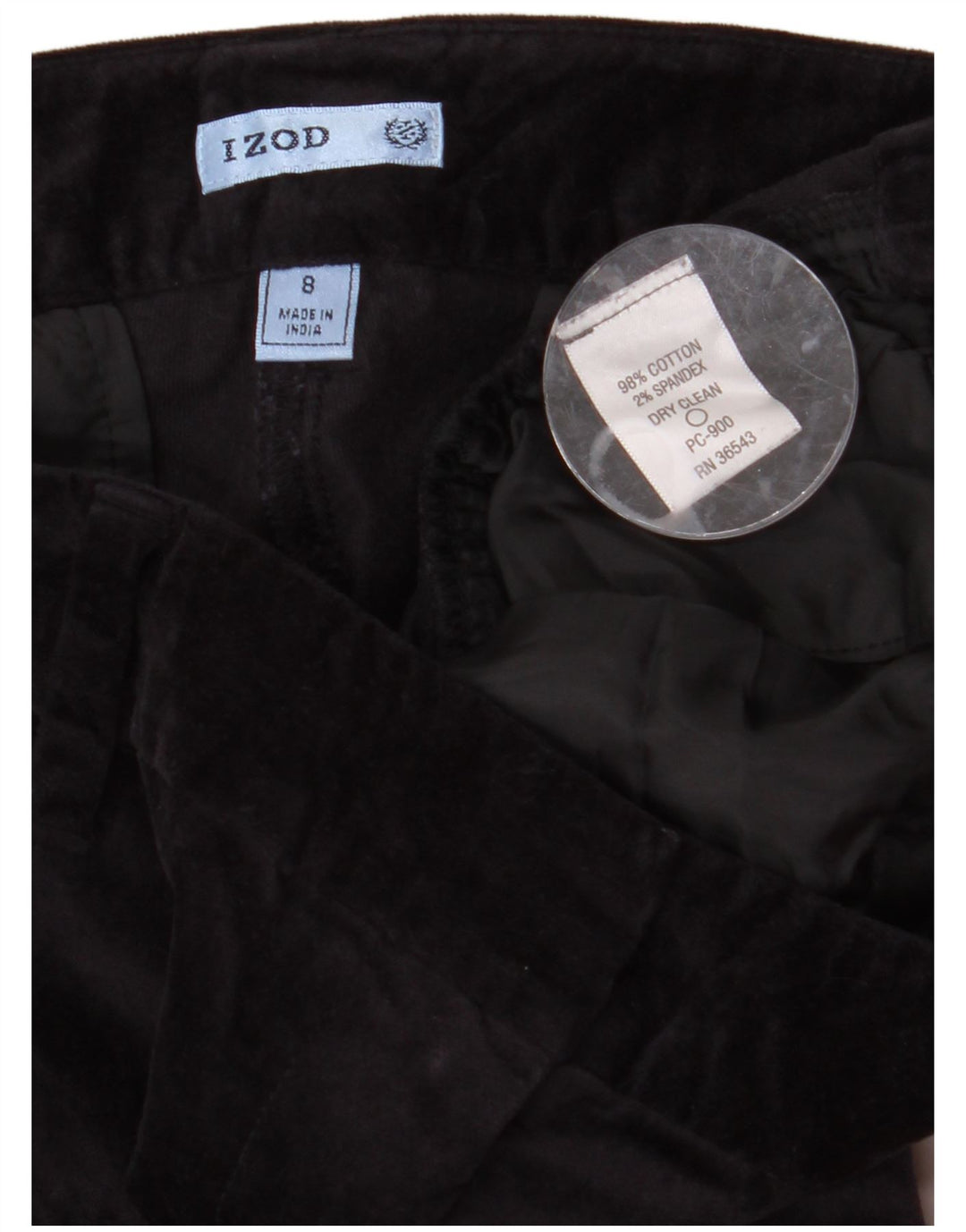 Calça feminina IZOD Bootcut Velvet Chino US 8 Médio W32 L31 Azul marinho