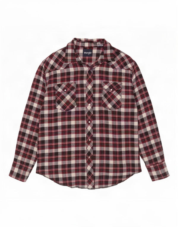 Camisa masculina de flanela Wrangler 2XL xadrez vermelho