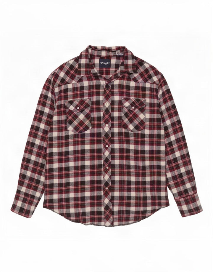 Camisa masculina de flanela Wrangler 2XL xadrez vermelho