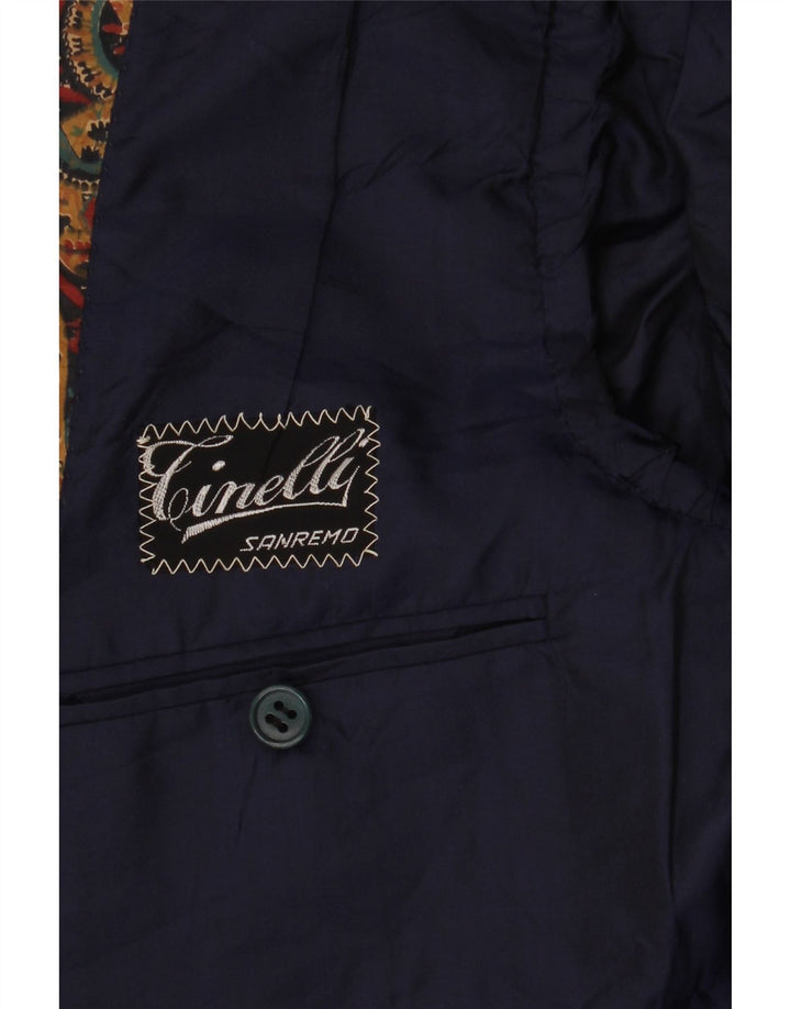 Jaqueta blazer masculina VINTAGE com 3 botões UK 36 pequena paisley multicolorida