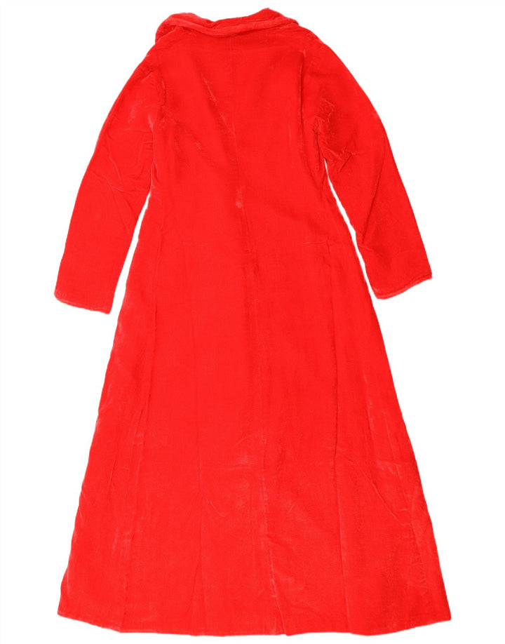 Casaco feminino vintage de veludo com peito duplo Reino Unido 12 vermelho médio