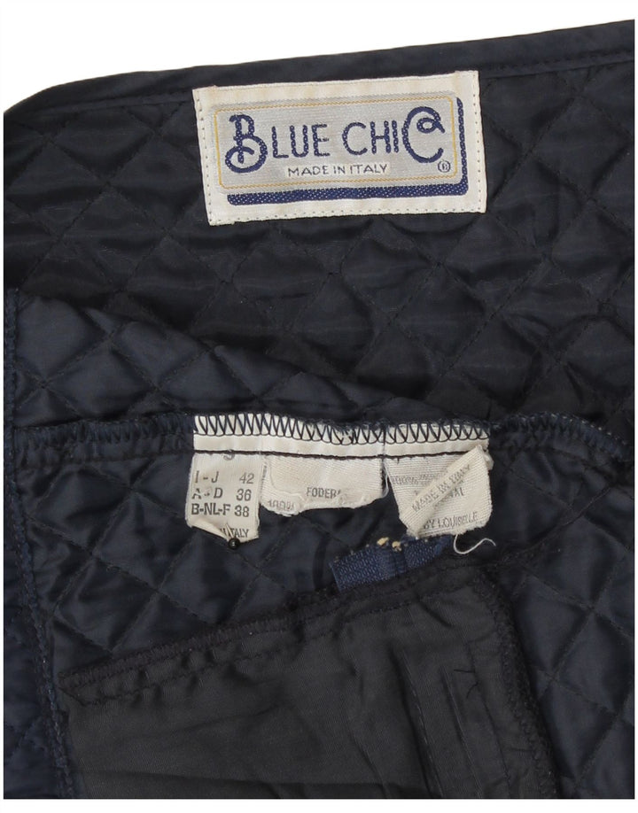 Colete acolchoado feminino vintage IT 42 poliéster azul marinho médio