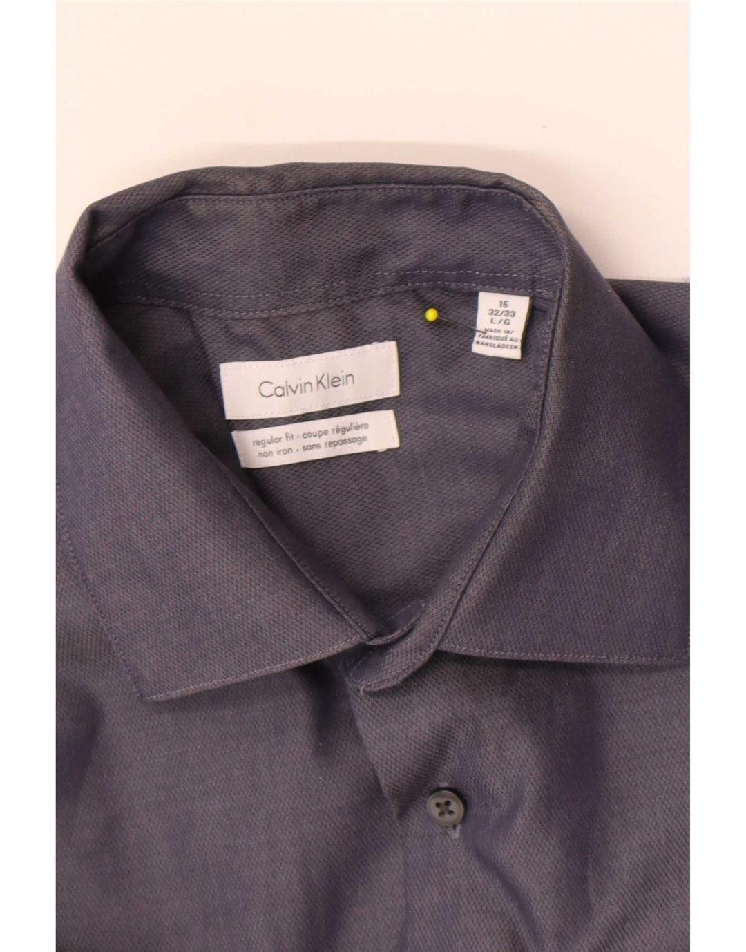 Camisa masculina Calvin Klein Regular Fit tamanho 16 grande cinza