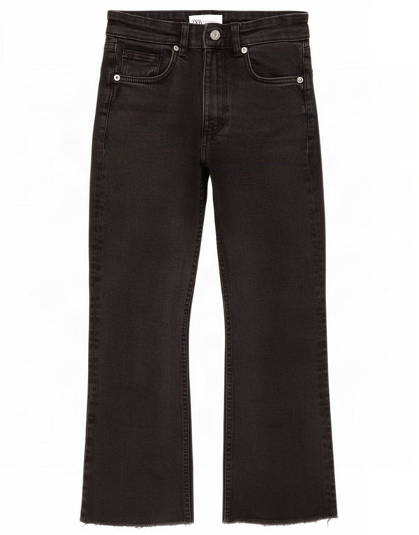 Zara Calça jeans feminina cropped EU 36 XS W26 L23 preta