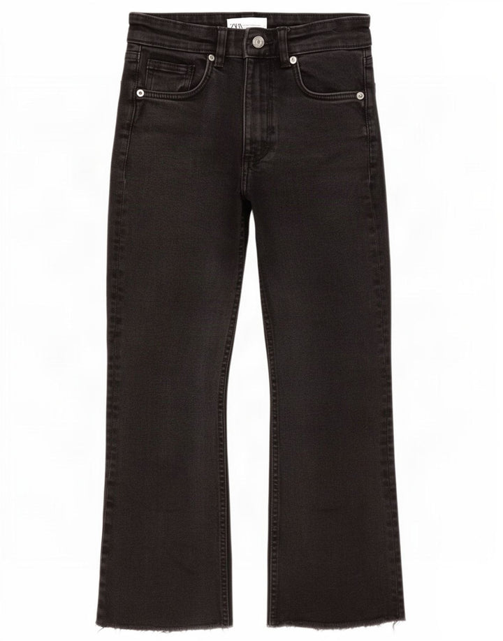 Zara Calça jeans feminina cropped EU 36 XS W26 L23 preta