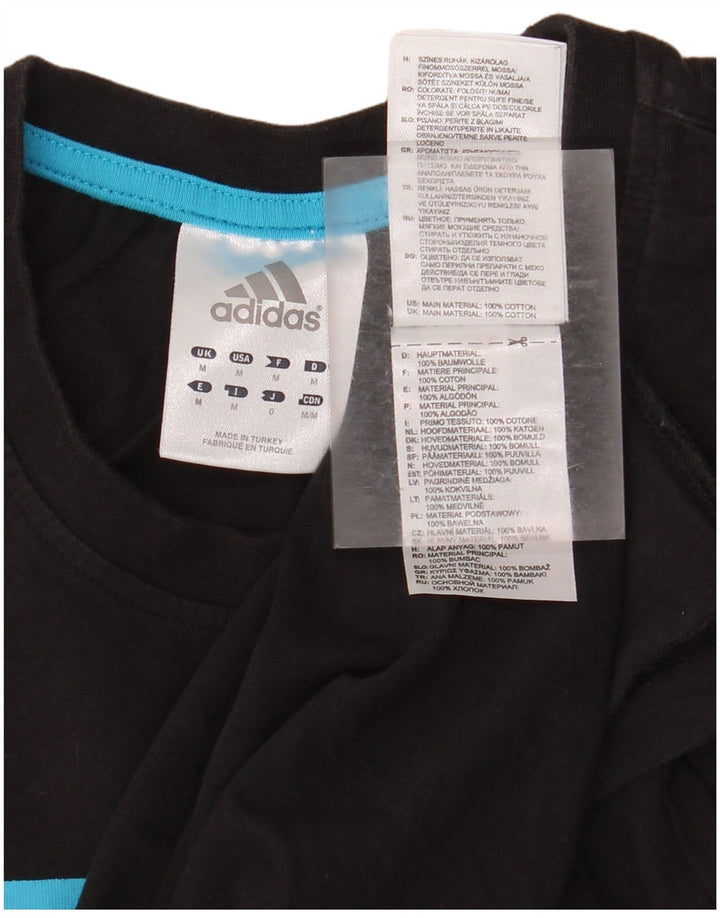 Adidas Mens Graphic T-Shirt Top Médio Algodão Preto