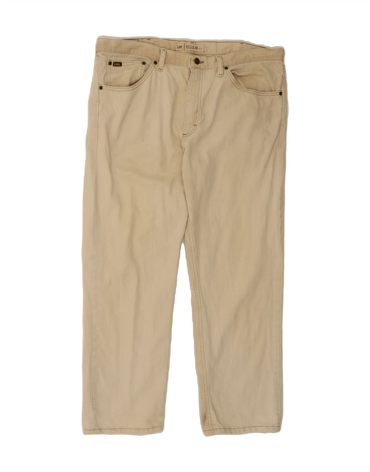 LEE Mens Regular Fit Straight Casual Trousers W40 L30 White Cotton Vintage Lee and Second-Hand Lee from Messina Hembry 