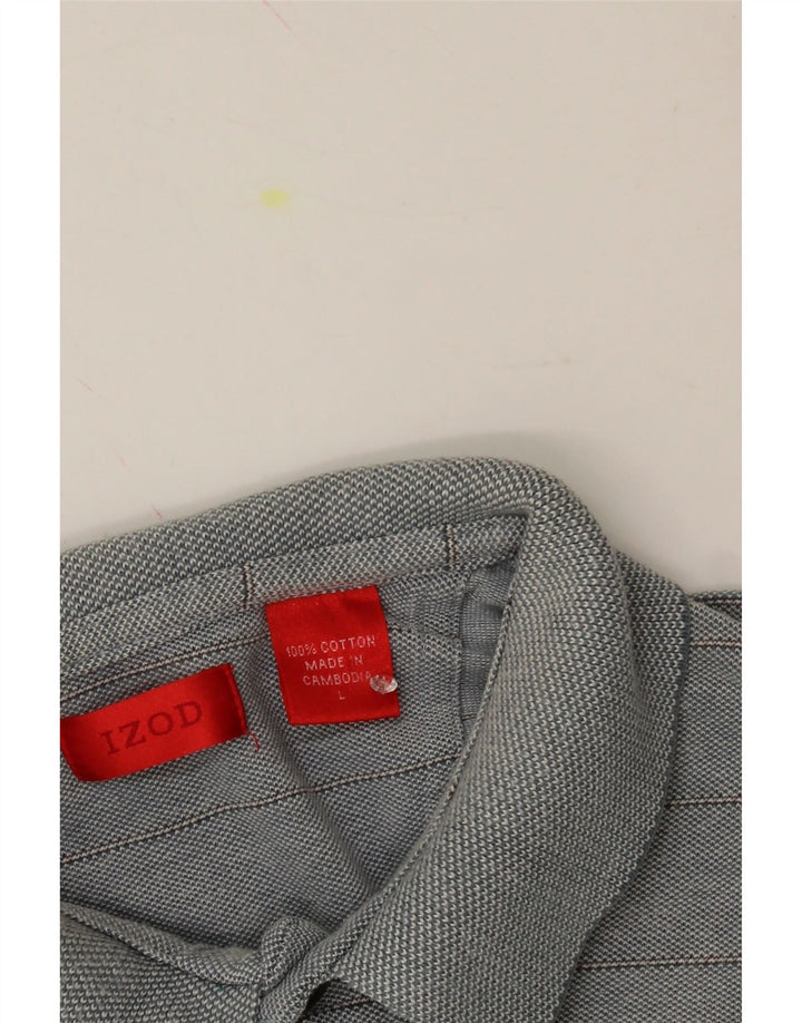 IZOD Mens Polo Shirt Large Grey Cotton Vintage Izod and Second-Hand Izod from Messina Hembry 