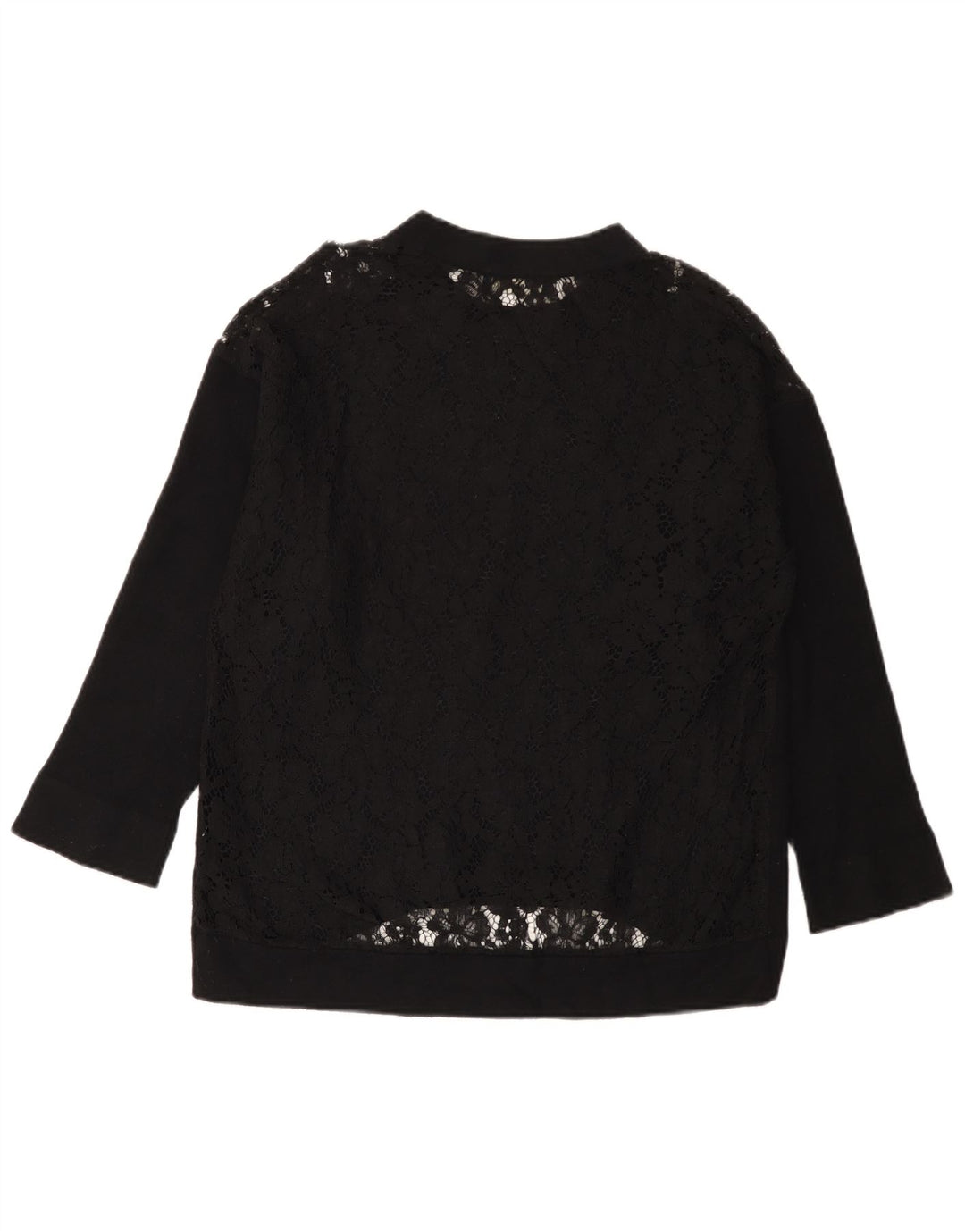 Blusa feminina Zara manga comprida oversized top UK 10 pequena preta