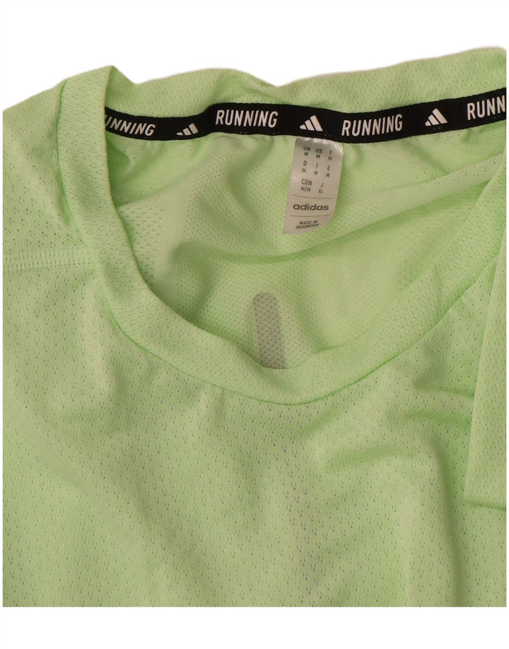Adidas Mens Camiseta Top Poliéster Verde Médio
