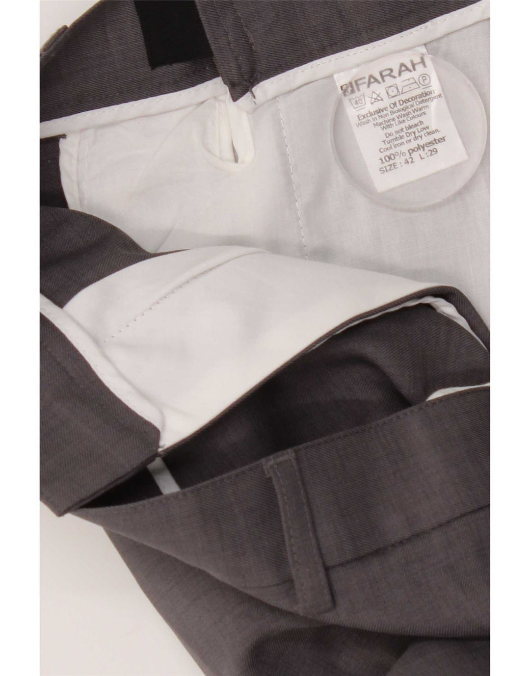 Farah Calça Chino Masculina Reta W42 L29 Poliéster Cinza