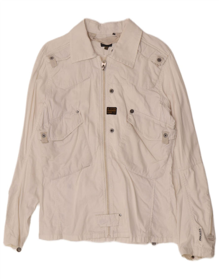 Jaqueta militar feminina G-Star UK 18 XL algodão branco
