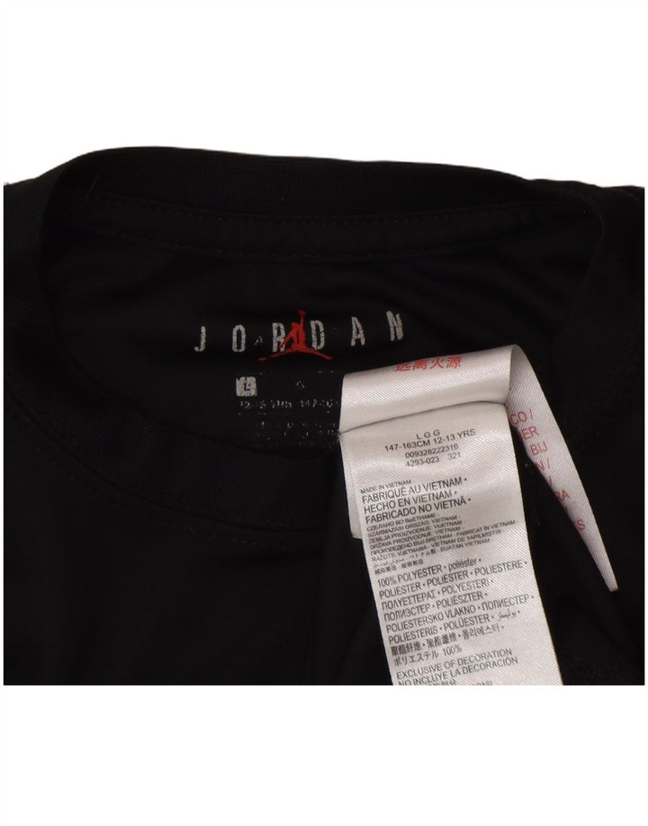 Camiseta Jordan Boys Dri Fit Graphic 12-13 anos grande poliéster preto