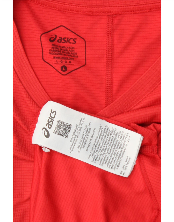 Camiseta masculina Asics Top grande poliéster vermelho