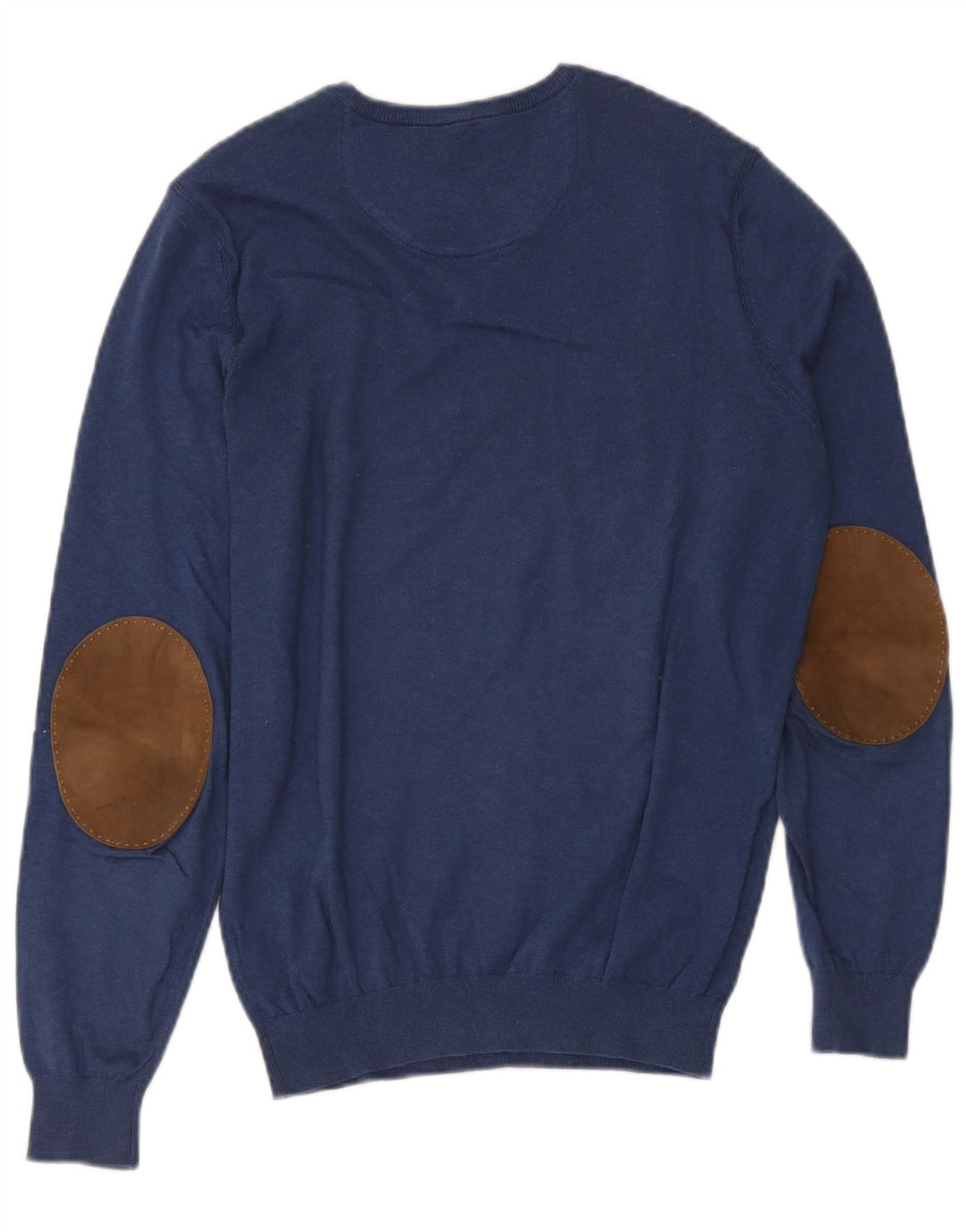 Suéter masculino Massimo Dutti com decote em V médio algodão azul marinho