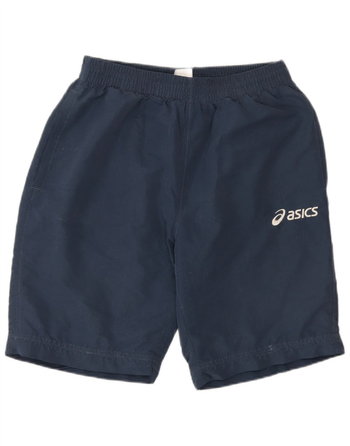 Shorts esportivos masculinos ASICS médio azul marinho poliéster