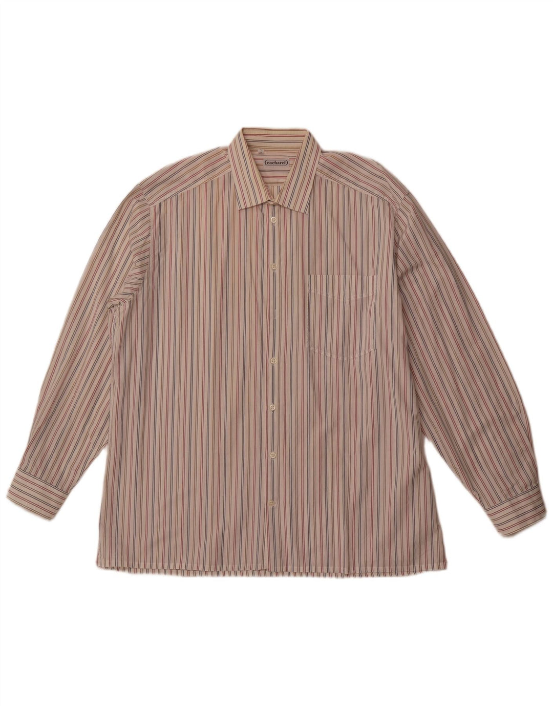 Camisa masculina CACHAREL tamanho 43 XL risca de giz branco