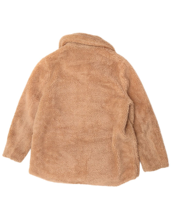 Jaqueta feminina Marks & Spencer Teddy Bear Fleece Reino Unido 14 grande poliéster bege