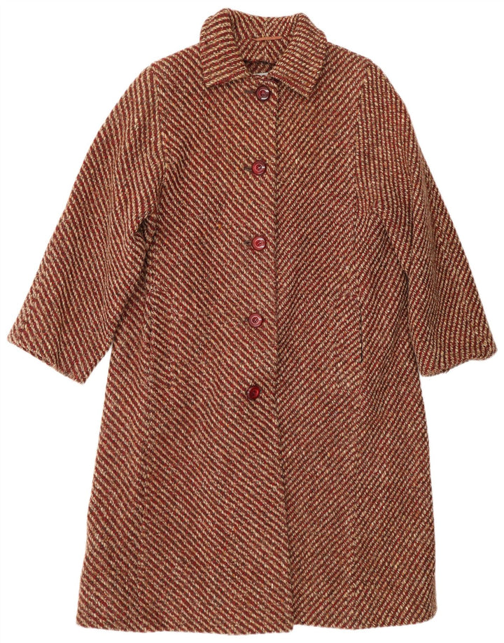 Sobretudo feminino AQUASCUTUM UK 12 médio vermelho manchado novo clássico de lã