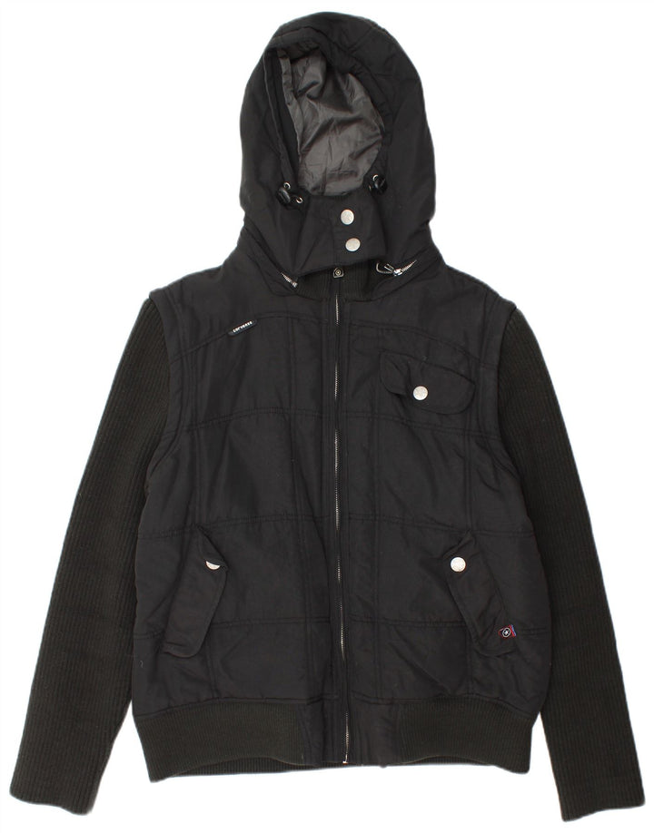 Jaqueta acolchoada com capuz masculina Converse UK 40 grande nylon preto