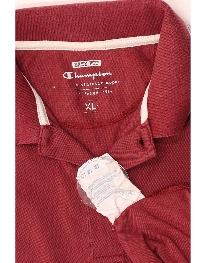 Camisa polo masculina Champion Easy Fit XL de algodão vermelho