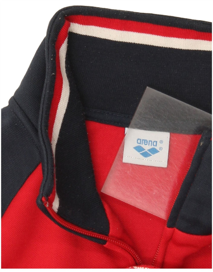 Arena Mens Graphic Tracksuit Top Jacket Médio Vermelho Colourblock Poliéster