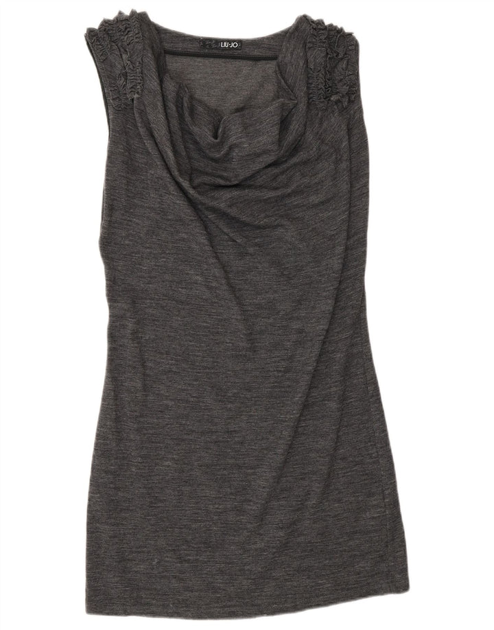 Liu Jo Vestido básico feminino sem mangas IT 40 Lã cinza pequena