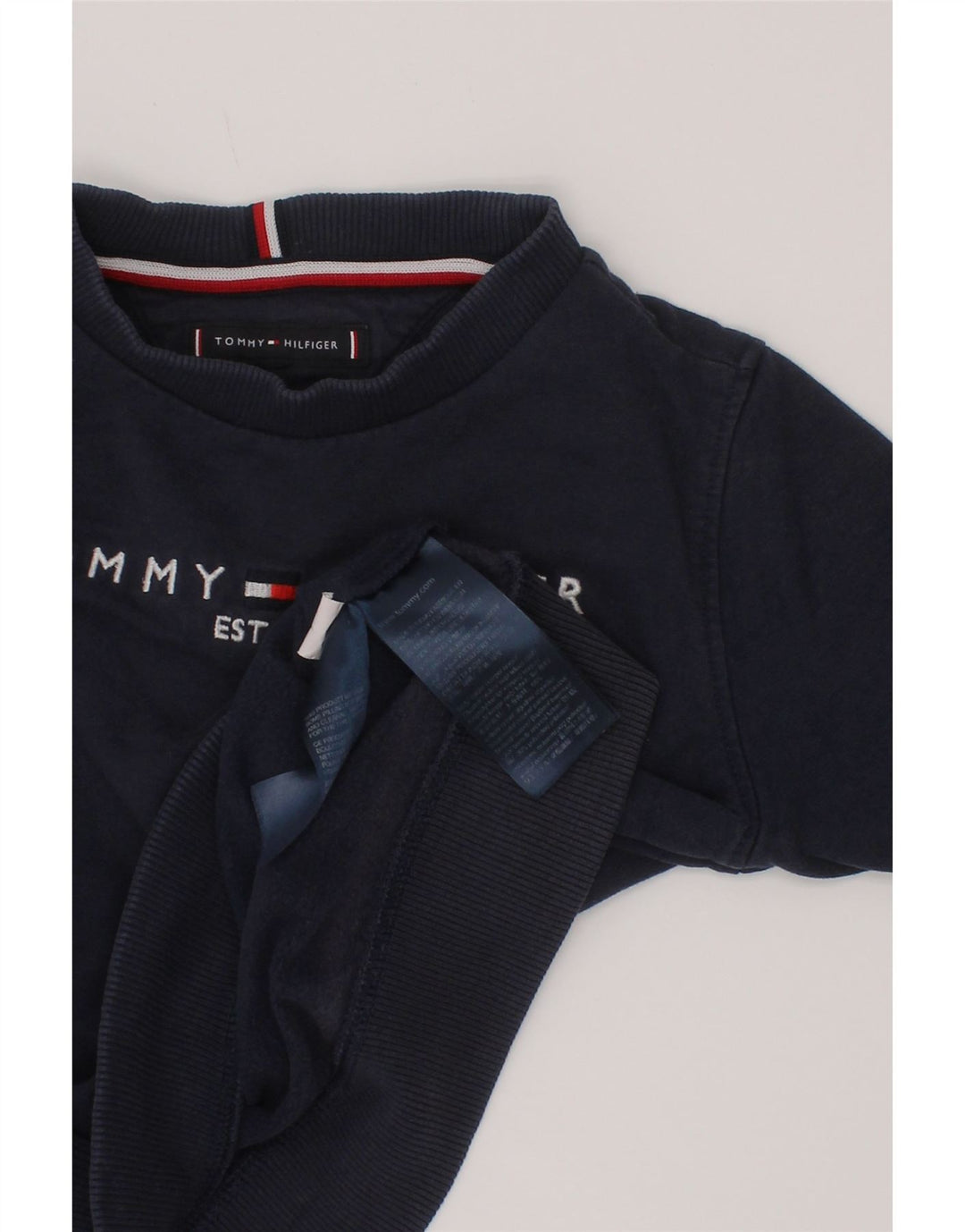 Tommy Hilfiger Meninos moletom gráfico jumper 3-4 anos azul marinho algodão