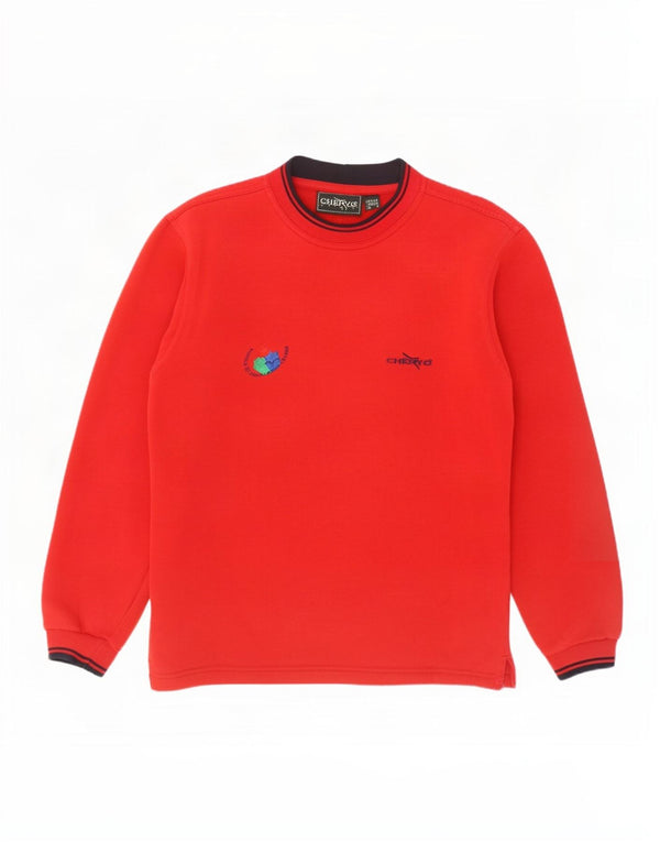 Chervo Mens Loose Fit Moletom Jumper UK 32 2XS Vermelho
