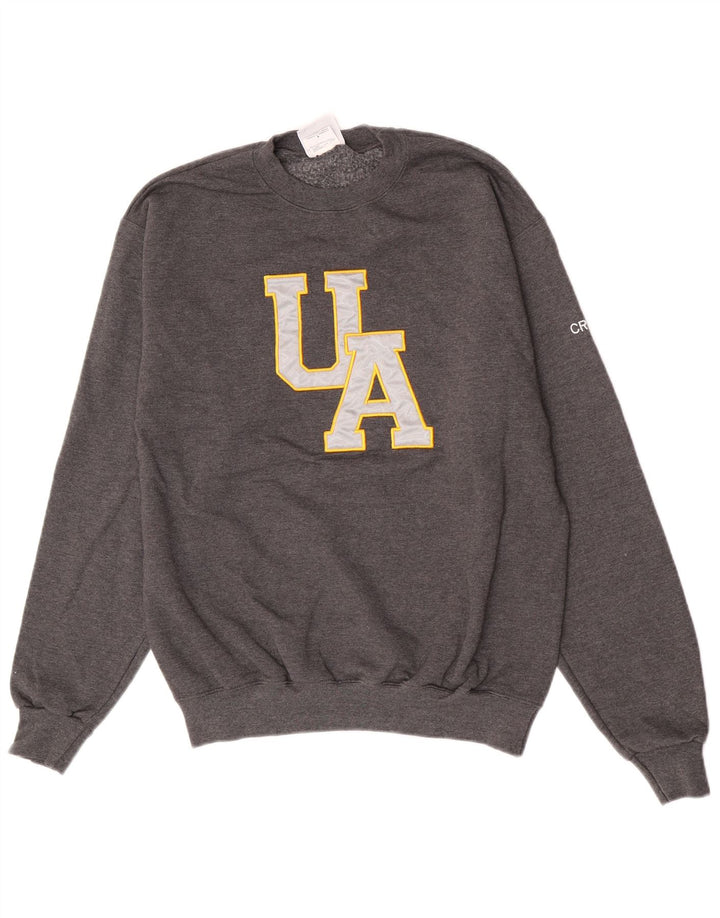 Champion masculino gráfico moletom jumper médio cinza algodão