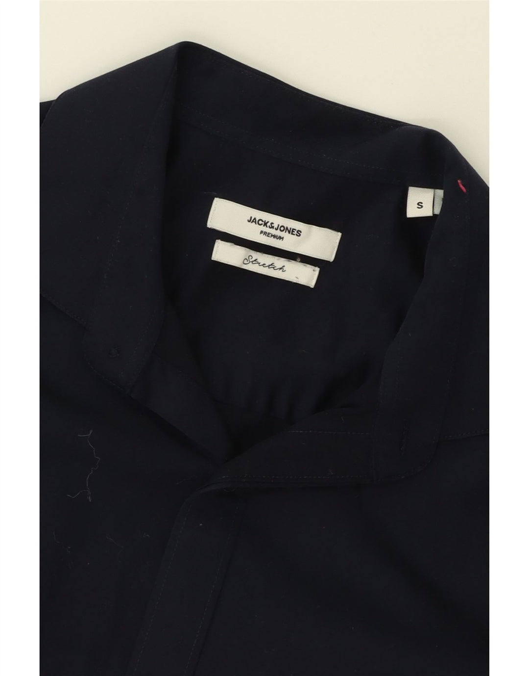 JACK & JONES Mens Premium Shirt Small Navy Blue Cotton Vintage Jack & Jones and Second-Hand Jack & Jones from Messina Hembry 