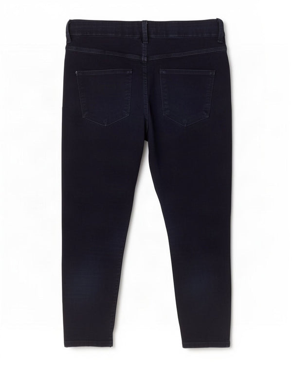 Calça jeans feminina Marks & Spencer UK 12 médio W30 L22 algodão azul marinho