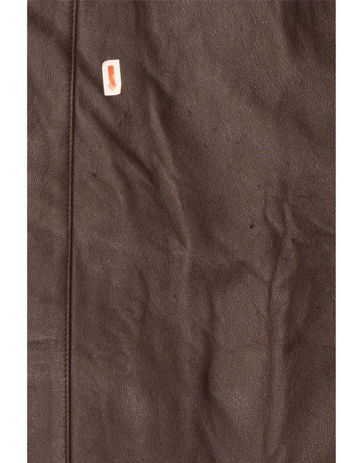 Belfe & Belfe Jaqueta de couro masculina Reino Unido 38 Couro marrom médio