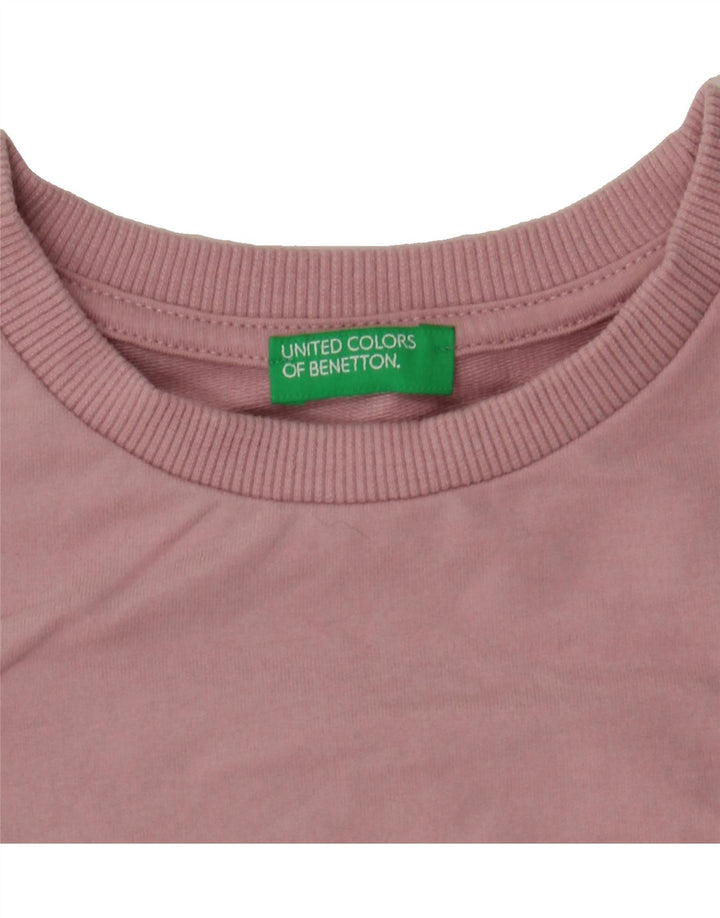 BENETTON Girls Crop Oversized Sweatshirt Jumper 10-11 Years XL Purple Vintage Benetton and Second-Hand Benetton from Messina Hembry 