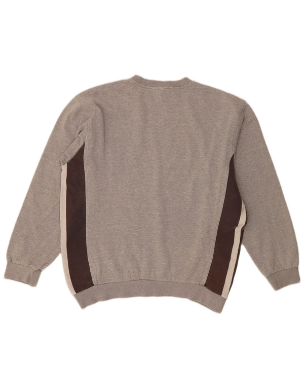 Moletom masculino Nike Jumper grande cinza colorblock algodão