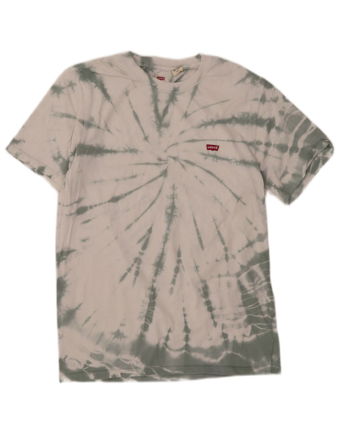 Camiseta masculina padrão Levi's Top pequeno verde tie-dye algodão