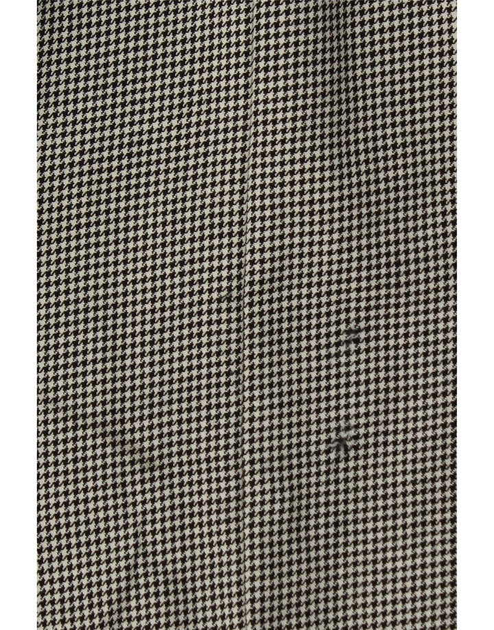 Jaqueta blazer masculina VINTAGE com 2 botões UK 42 XL preta Houndstooth nova lã