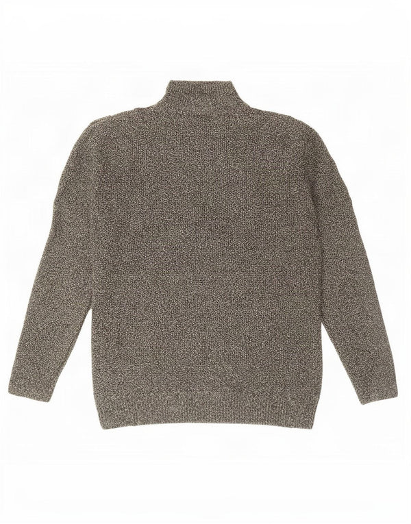 Suéter masculino Jack & Jones com zíper e gola grande acrílico manchado cinza