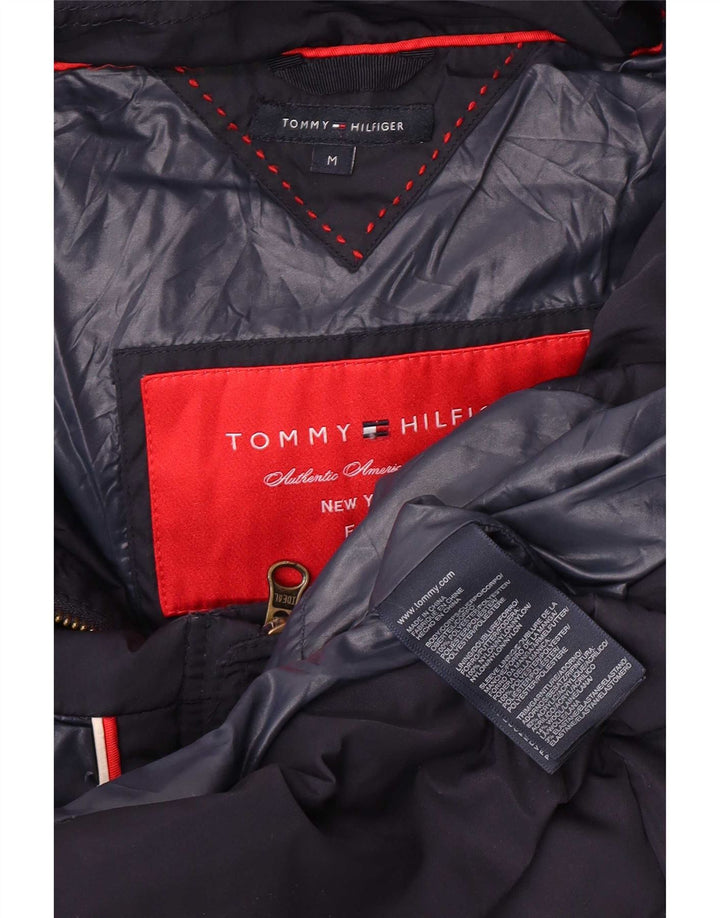 Jaqueta acolchoada com capuz feminina Tommy Hilfiger Reino Unido 12 poliéster azul marinho médio