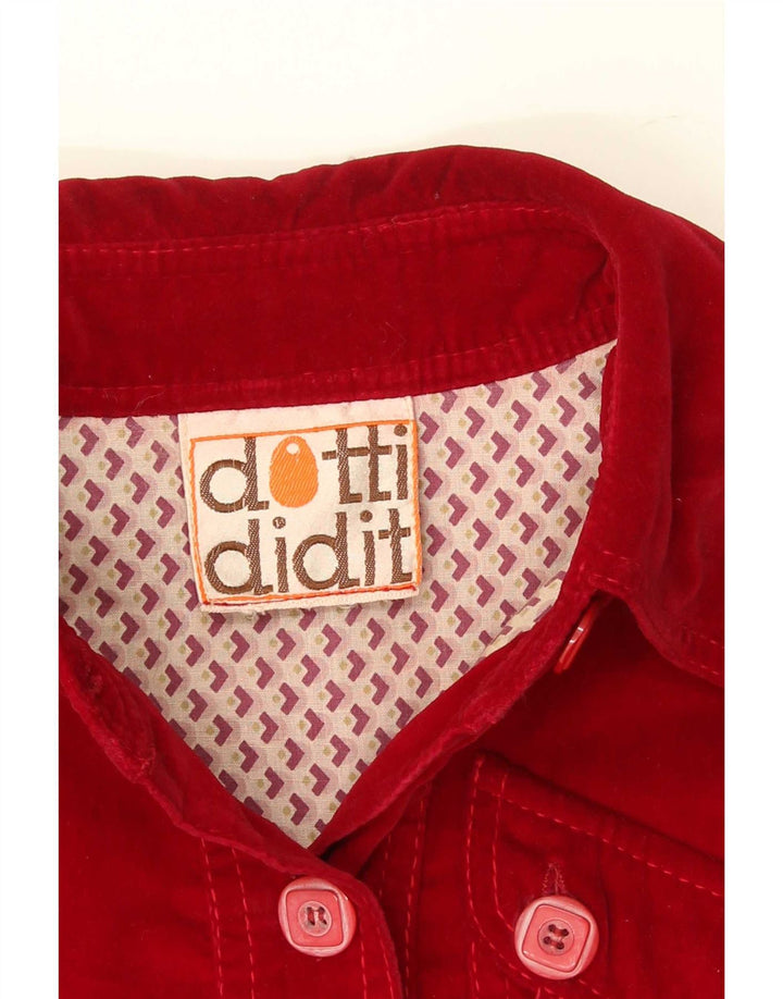 Camisa de veludo feminina Dotti Didit UK 8 pequena vermelha