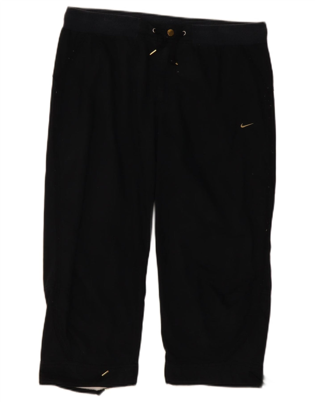 Calça capri feminina Nike UK 12 médio W32 L20 algodão preto